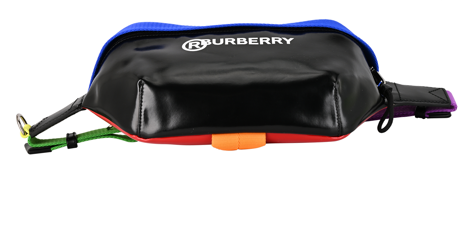 Rainbow Bum Bag, &pound;250, Handbags, Black/Blue/Orange/Red, Fabric/Leather, Top view